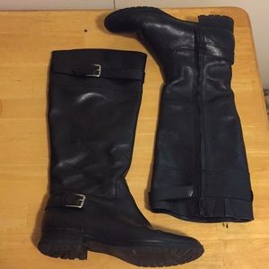 Ralph Lauren Simone black leather boots